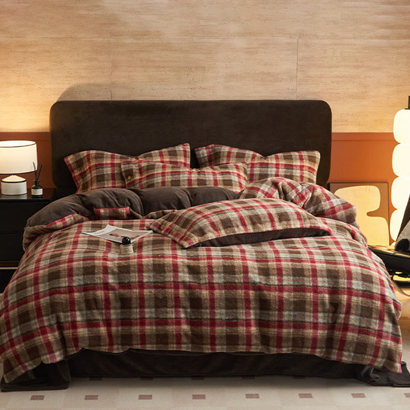 Set di biancheria da letto classica scozzese e calda (4 pezzi) - Rosso - Set di biancheria da letto (4 pezzi) - Matrimoniale Grande - image 26