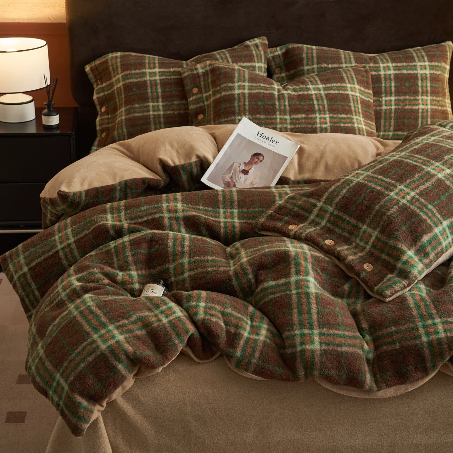 Set di biancheria da letto classica scozzese e calda (4 pezzi) - image 13