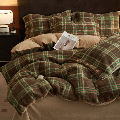 Set di biancheria da letto classica scozzese e calda (4 pezzi) - image 13