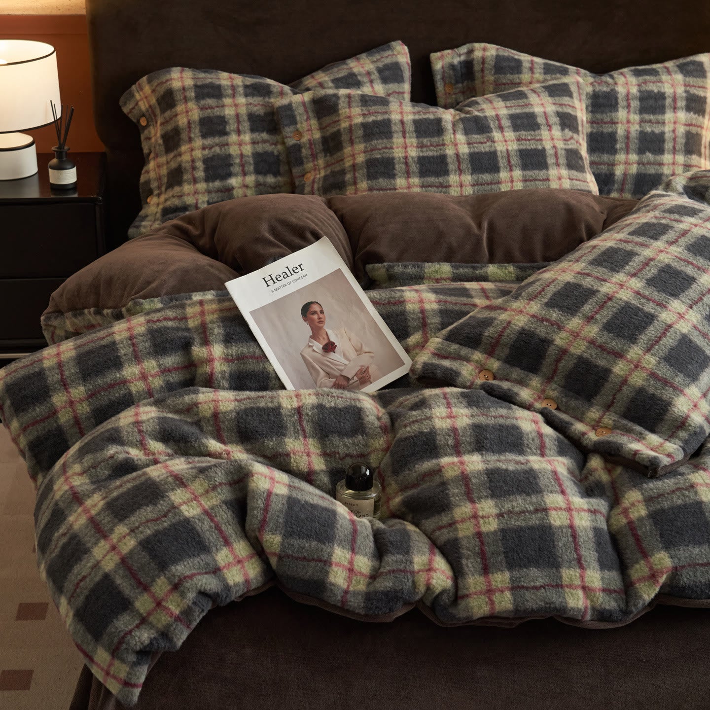 Set di biancheria da letto classica scozzese e calda (4 pezzi) - image 8