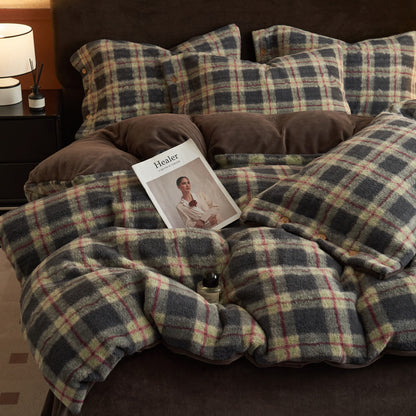 Set di biancheria da letto classica scozzese e calda (4 pezzi) - image 8