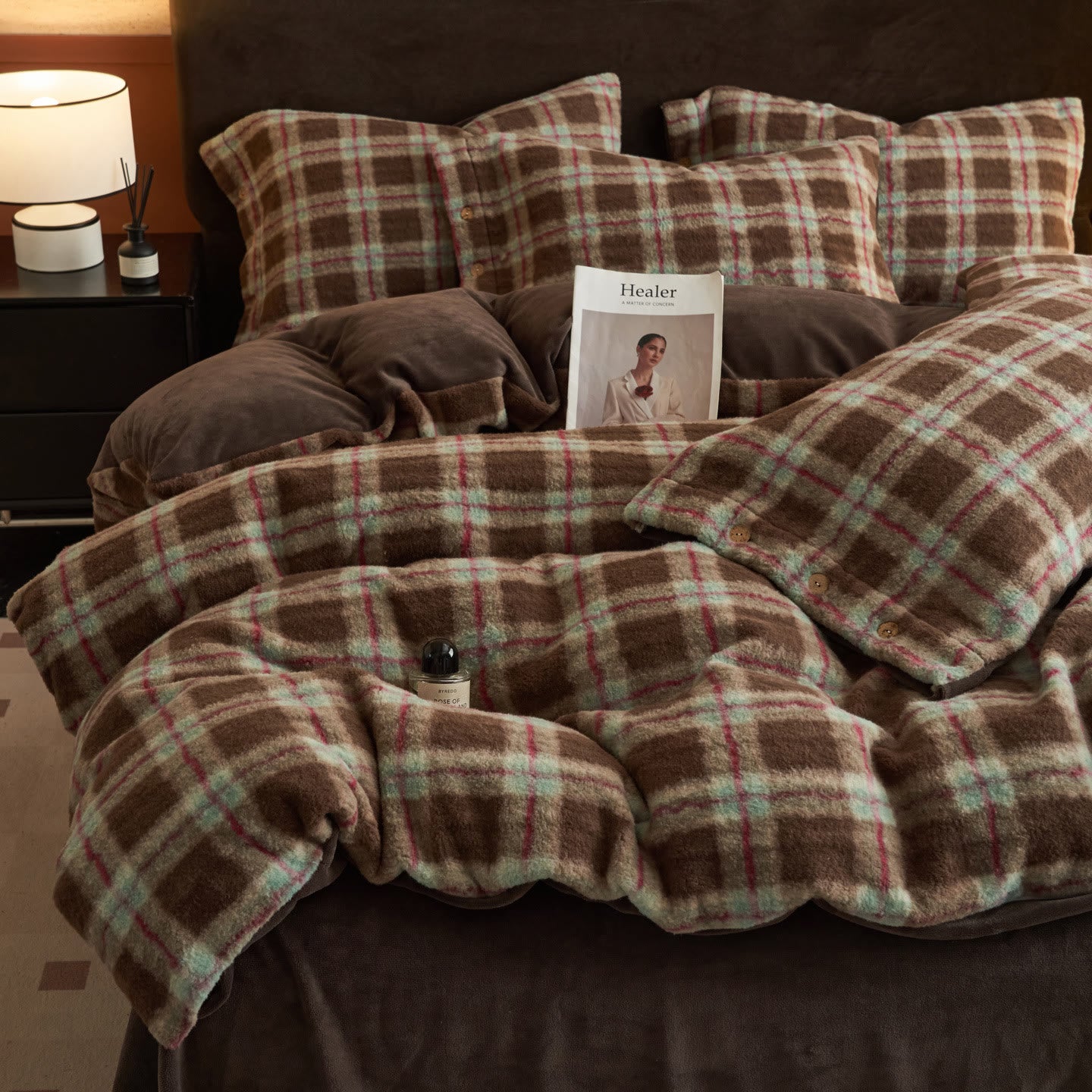 Set di biancheria da letto classica scozzese e calda (4 pezzi) - image 23