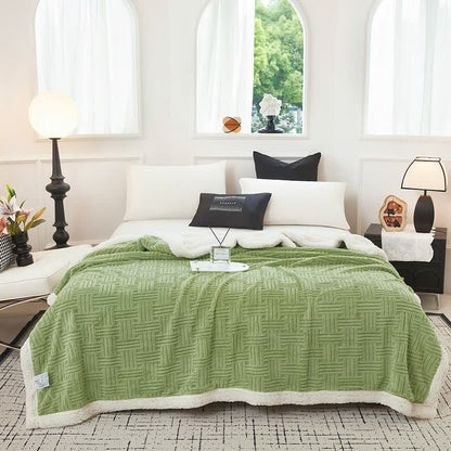 Coperta in peluche jacquard a quadri - image 7