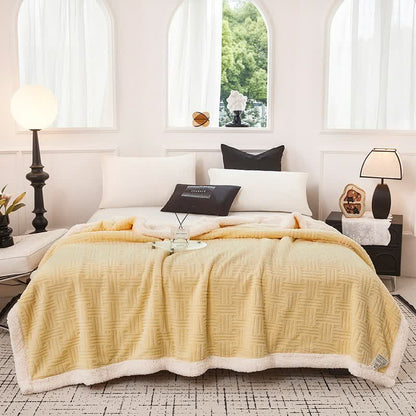 Coperta in peluche jacquard a quadri - image 9