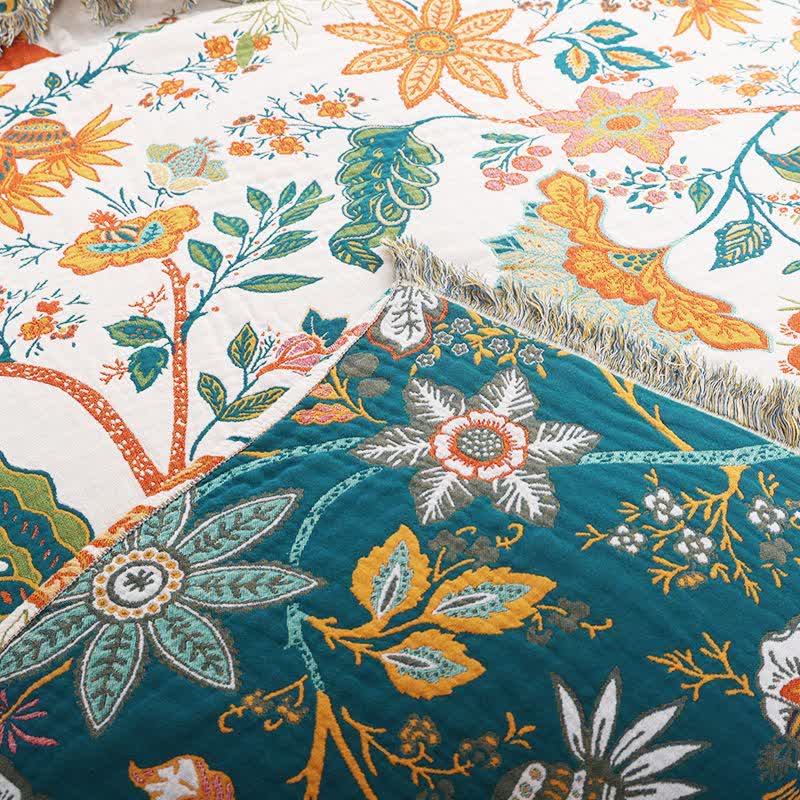 Trapunta reversibile in cotone con motivo floreale botanico Ownkoti - image 4