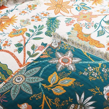 Trapunta reversibile in cotone con motivo floreale botanico Ownkoti - image 4