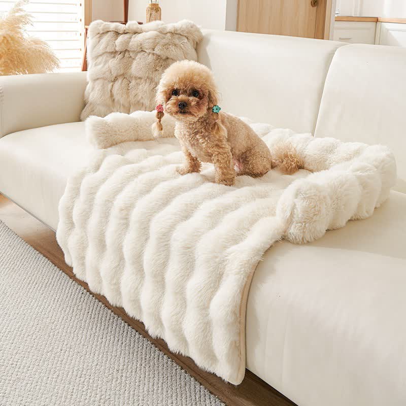 Divano letto in peluche massiccio per animali domestici Ownkoti - Beige - 75cm x 75cm - image 3