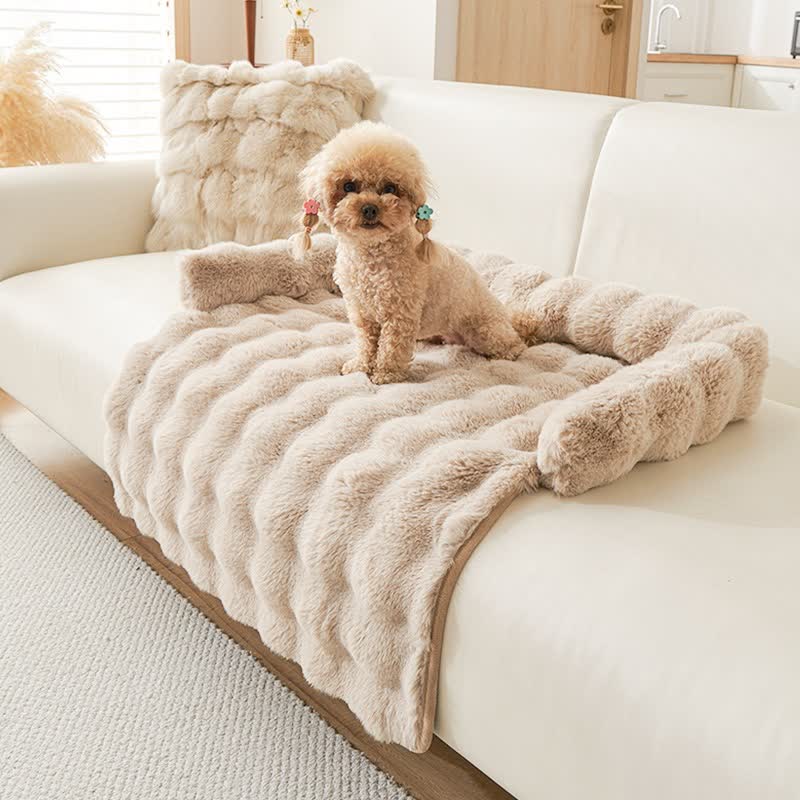 Divano letto in peluche massiccio per animali domestici Ownkoti - Albicocca - 75cm x 75cm - image 14
