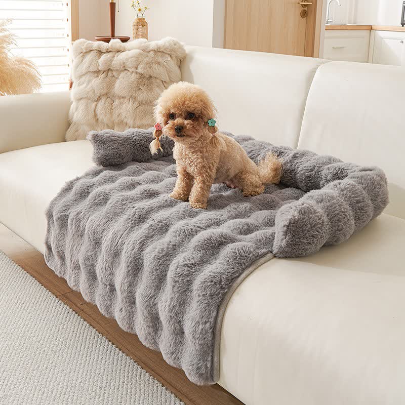 Divano letto in peluche massiccio per animali domestici Ownkoti - Grigio scuro - 75cm x 75cm - image 5