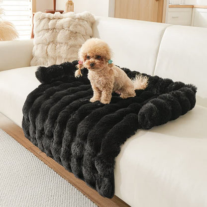 Divano letto in peluche massiccio per animali domestici Ownkoti - Nero - 75cm x 75cm - image 16