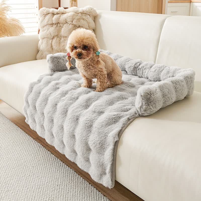 Divano letto in peluche massiccio per animali domestici Ownkoti - Grigio chiaro - 75cm x 75cm - image 12