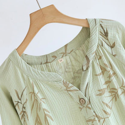 Camicia da notte con bottoni in garza di cotone e bambù Ownkoti - image 2