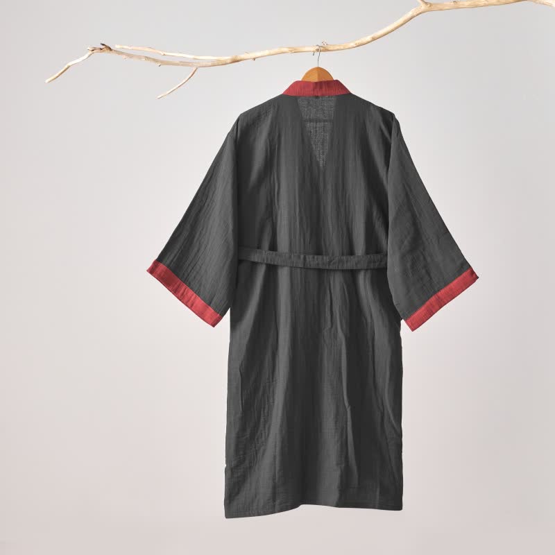 Kimono in garza di cotone tinta unita minimalista Ownkoti - image 3