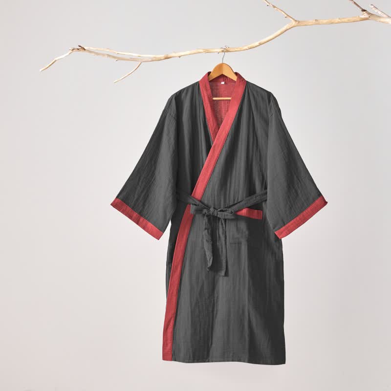 Kimono in garza di cotone tinta unita minimalista Ownkoti - image 2
