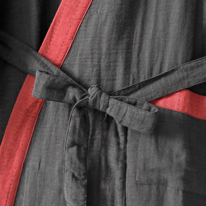 Kimono in garza di cotone tinta unita minimalista Ownkoti - image 5