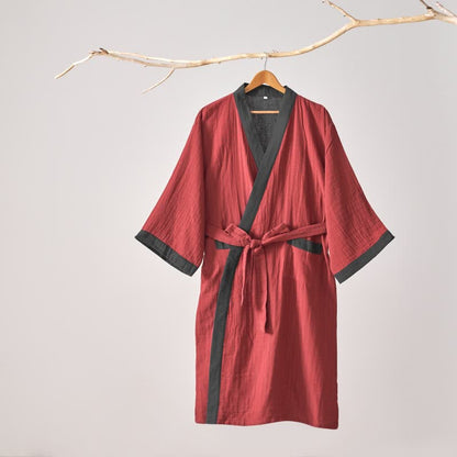 Kimono in garza di cotone tinta unita minimalista Ownkoti - image 9