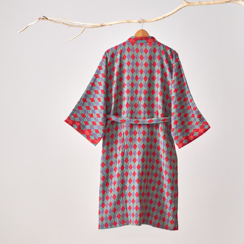 Kimono in garza di cotone a rombi Ownkoti Classic - image 12