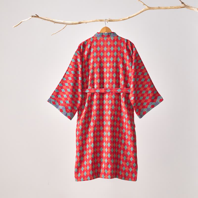 Kimono in garza di cotone a rombi Ownkoti Classic - image 3