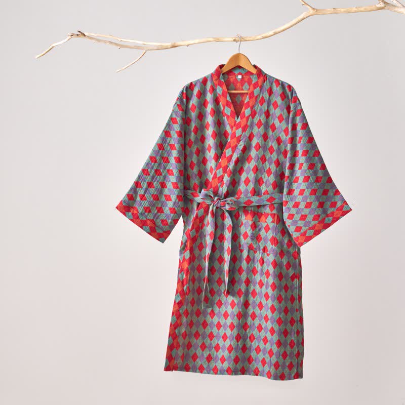Kimono in garza di cotone a rombi Ownkoti Classic - image 11
