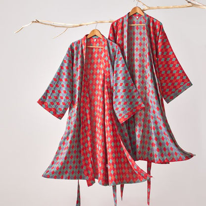 Kimono in garza di cotone a rombi Ownkoti Classic - image 1