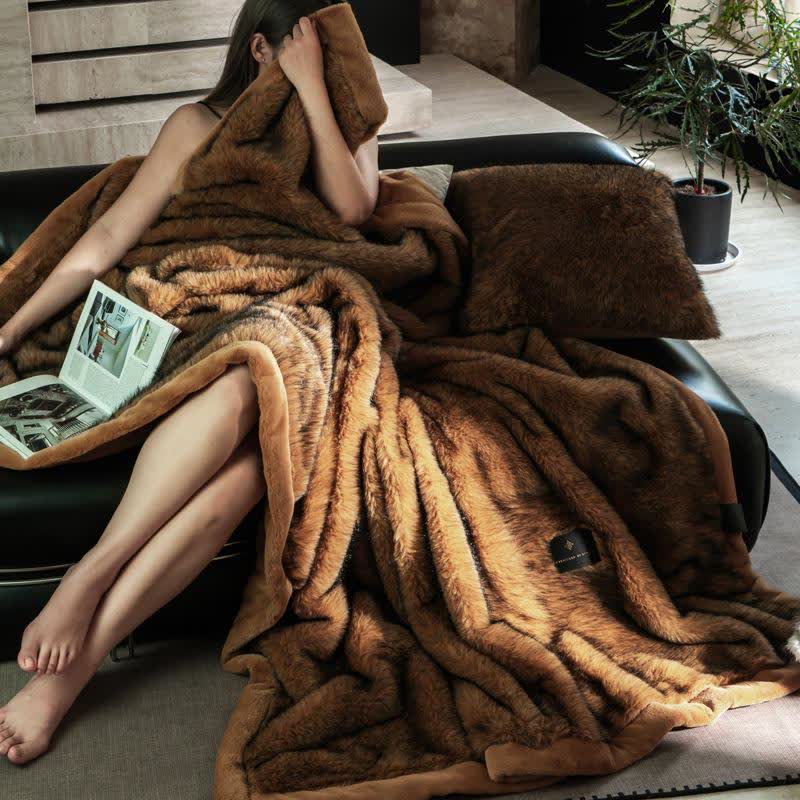 Coperta in pelliccia sintetica di lusso Ownkoti - Marrone - Matrimoniale - image 10