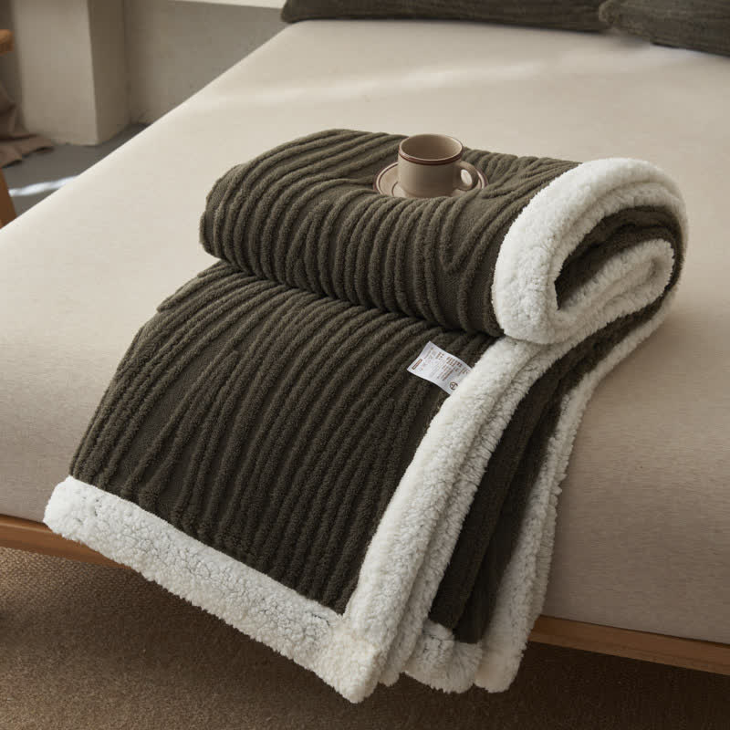 Coperta in sherpa jacquard con motivo ad albero Ownkoti - Nero - Matrimoniale - image 8