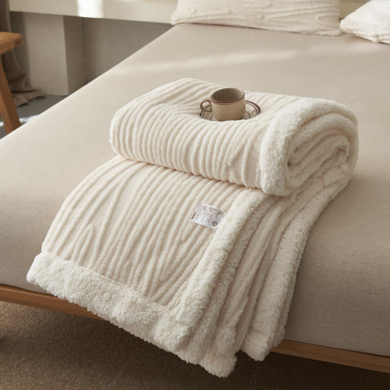 Coperta in sherpa jacquard con motivo ad albero Ownkoti - Bianco - Matrimoniale - image 14