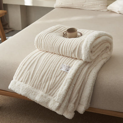 Coperta in sherpa jacquard con motivo ad albero Ownkoti - Bianco - Matrimoniale - image 14