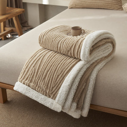 Coperta in sherpa jacquard con motivo ad albero Ownkoti - Albicocca - Matrimoniale - image 12