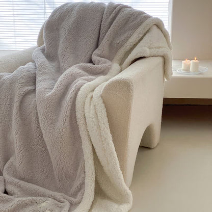 Coperta reversibile Ownkoti Bow Sherpa - Grigio chiaro - Matrimoniale - image 0