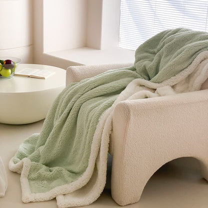 Coperta reversibile Ownkoti Bow Sherpa - Verde chiaro - Matrimoniale - image 12