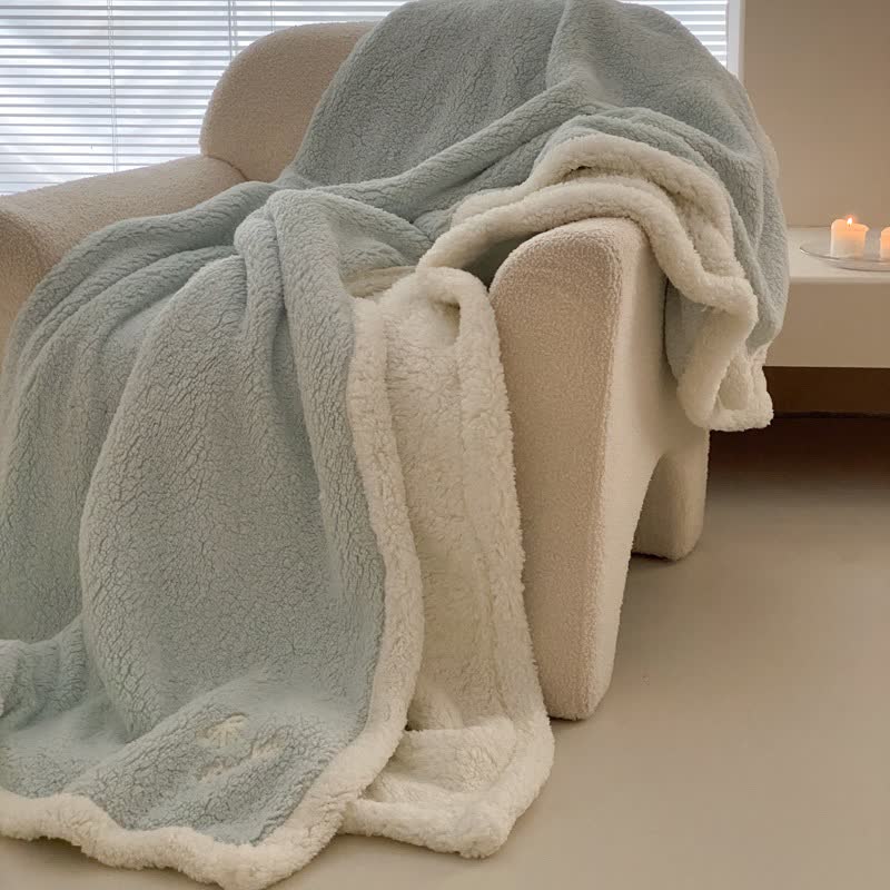 Coperta reversibile Ownkoti Bow Sherpa - Azzurro chiaro - Matrimoniale - image 10