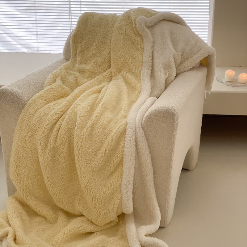 Coperta reversibile Ownkoti Bow Sherpa - Giallo - Matrimoniale - image 5