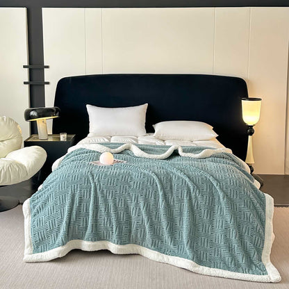 Coperta in peluche jacquard a quadri - image 11