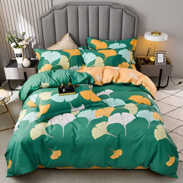 Biancheria da letto reversibile in cotone con foglie di ginkgo Ownkoti - Matrimoniale Grande - image 0