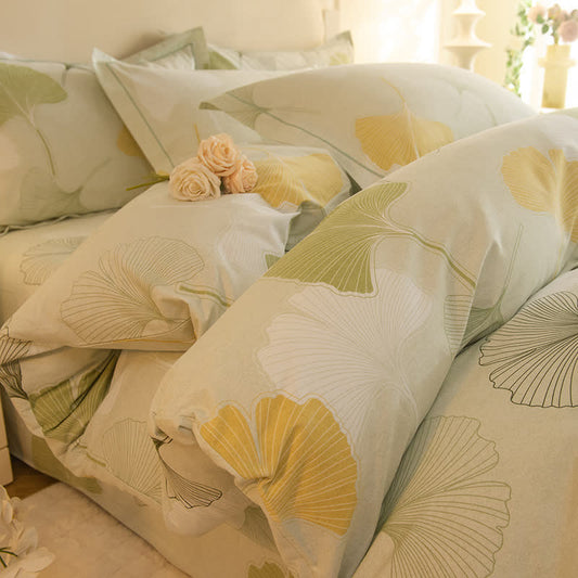 Set di biancheria da letto in cotone Ownkoti Fresh Ginkgo (4 pezzi) - Matrimoniale Grande - image 0