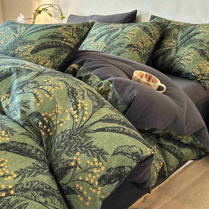 Set di biancheria da letto in cotone spazzolato botanico Ownkoti (4 pezzi) - image 3