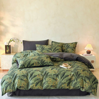 Set di biancheria da letto in cotone spazzolato botanico Ownkoti (4 pezzi) - image 1