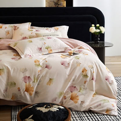 Set di biancheria da letto in cotone spazzolato Ginkgo elegante Ownkoti (4 pezzi) - image 4