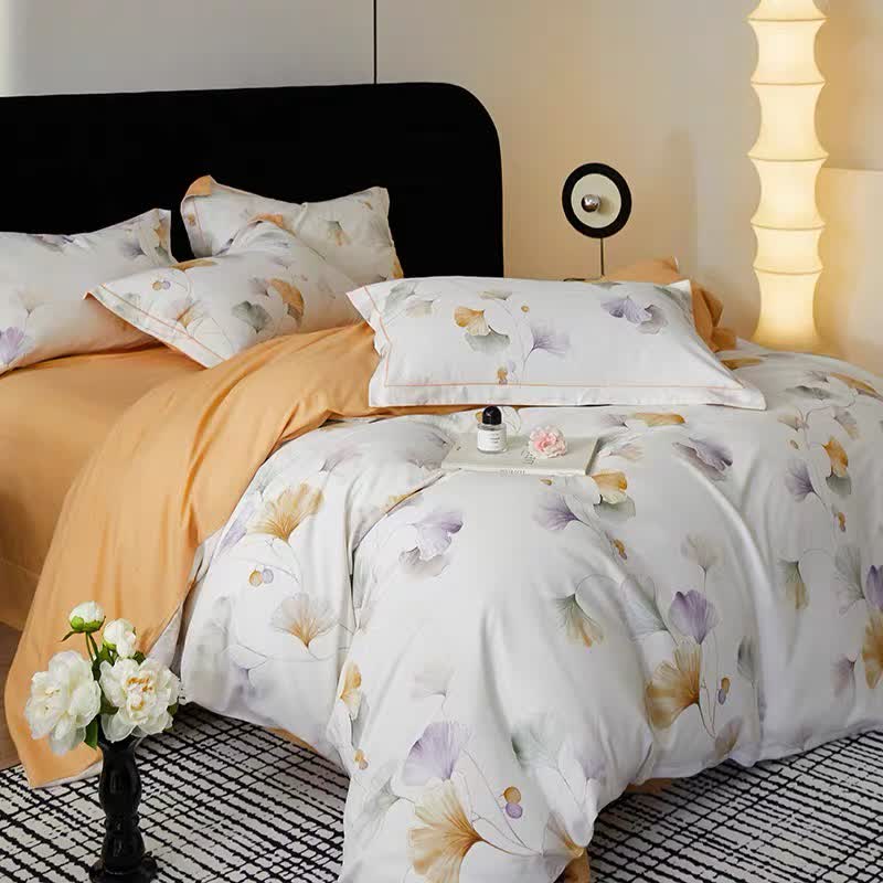 Set di biancheria da letto in cotone spazzolato Ginkgo elegante Ownkoti (4 pezzi) - image 2