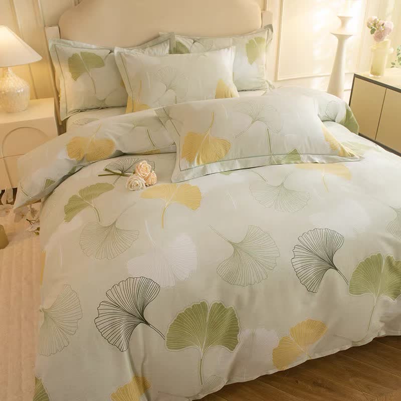 Set di biancheria da letto in cotone Ownkoti Fresh Ginkgo (4 pezzi) - image 2