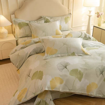 Set di biancheria da letto in cotone Ownkoti Fresh Ginkgo (4 pezzi) - image 1