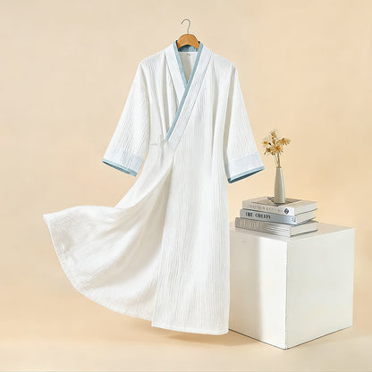 Accappatoio kimono unisex minimalista in garza di cotone - image 15