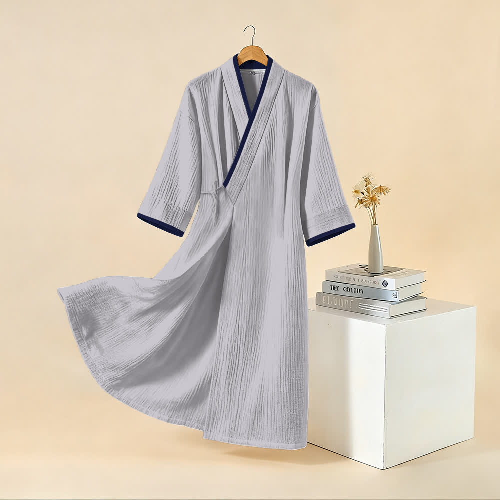 Accappatoio kimono unisex minimalista in garza di cotone - image 13