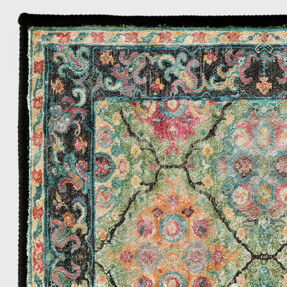 Tappeto verde bohémien vintage vibrante di Ownkoti - image 3