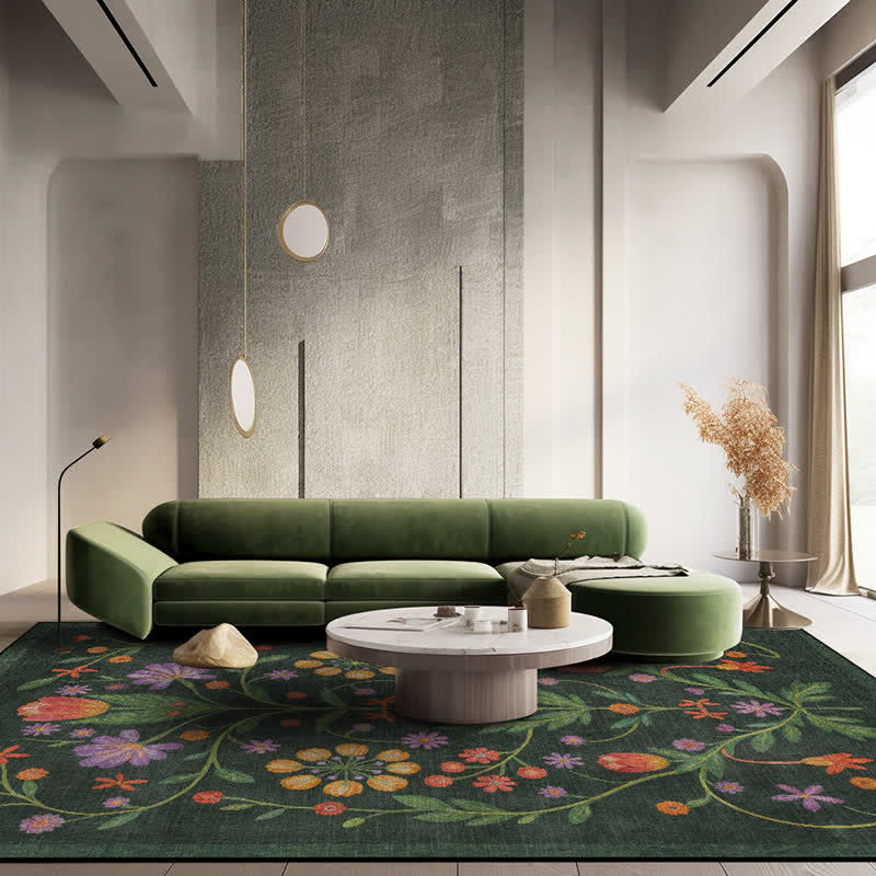 Tappeto per interni ed esterni Ownkoti Retro Vibrant Floral - image 1