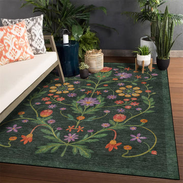 Tappeto per interni ed esterni Ownkoti Retro Vibrant Floral - 153cm x 244cm - image 0