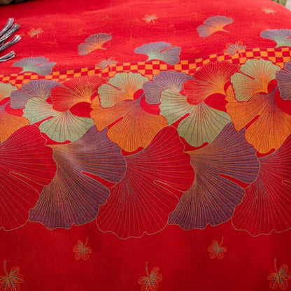 Biancheria da letto in garza di puro cotone con foglie di ginkgo Ownkoti (4 pezzi) - image 4