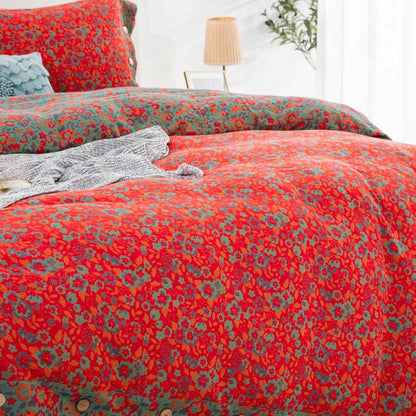 Biancheria da letto in garza di puro cotone floreale Ownkoti (4 pezzi) - image 3