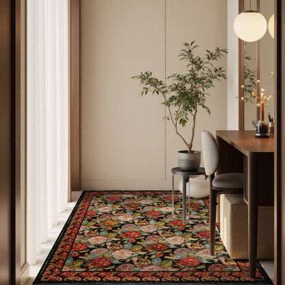 Tappeto per interni ed esterni Ownkoti con motivo floreale scuro - Rosso e nero - 153cm x 244cm - image 6